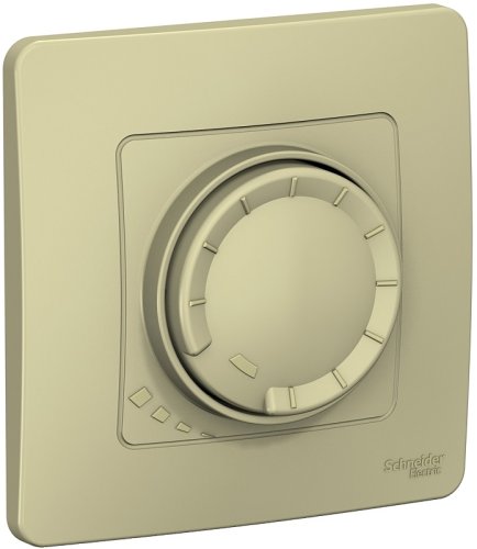 Светорегулятор поворотно-нажимной с рамкой Systeme Electric Blanca 5-400Вт бежевый картинка